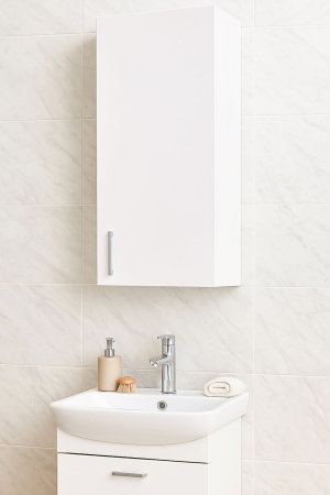 Dulap baie suspendat PROMO, 1 usa, alb, 30x21.5x68 cm [0]