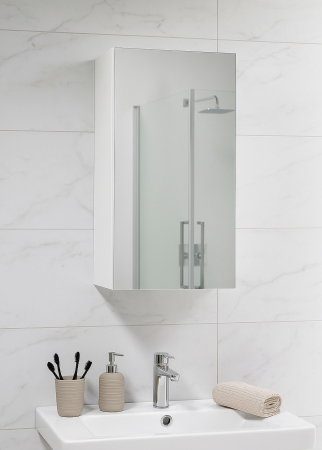 Dulapuri Baie - Dulap baie suspendat PROMO, 1 usa, oglinda, alb, 30x21.5x68 cm