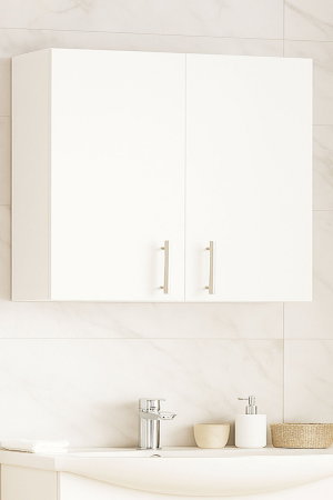 Dulapuri Baie - Dulap baie suspendat VERONA, front MDF, 2 usi, alb, 85x21.5x68 cm