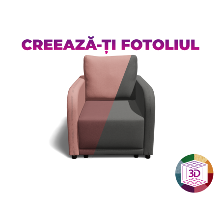 Creeaza-ti Fotoliul - Fotoliu BERNA S cu arcuri, 80x100x95 cm, Configurator 3D - ExpoMob