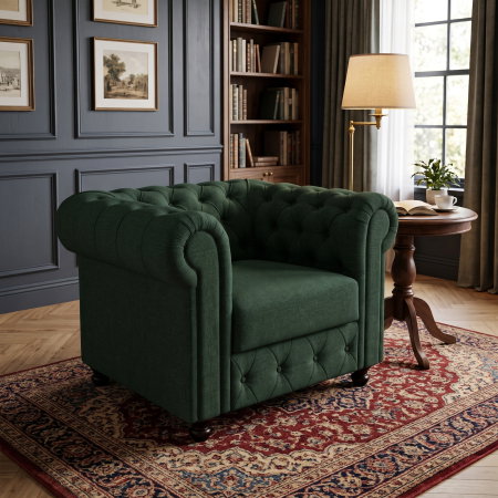 Fotoliu CHESTERFIELD fix, cu arcuri, 105x90x80 cm - ExpoMob [1]