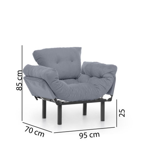 Fotoliu extensibil NITTA, 95x70x85 cm [12]