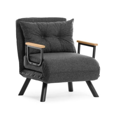 Fotoliu extensibil SANDO, gri inchis, 67x78x78 cm