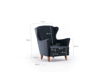 Fotoliu fix LOLA, 77x80x98 cm [6]