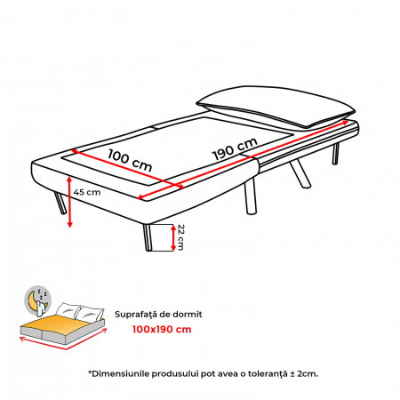 Fotoliu FOLDY MIDI extensibil, 100x73x85 cm - ExpoMob [4]