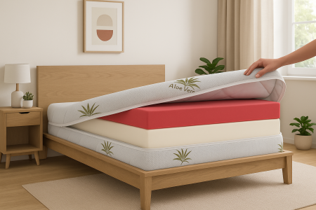 Protectii saltele - Husa saltea 90x200x20, Aloe Vera, matlasata, lavabila, detasabila, cu fermoar 4 laturi