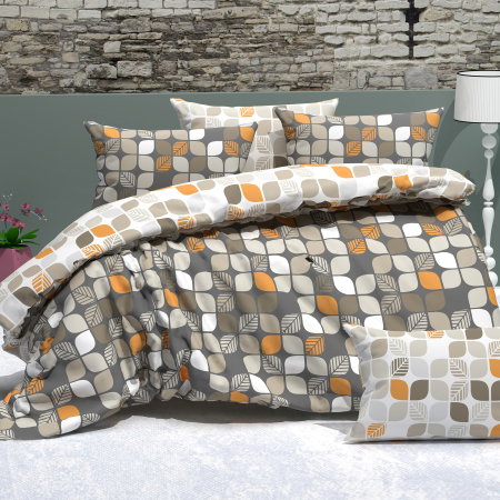 Lenjerii pat - Lenjerie de pat 4 piese, Bumbac Ranforce, cearceaf pat clasic, cearceaf pilota 200x230, 2 fete perna 50x70, 2 fete perna 70x70, RNFN 274