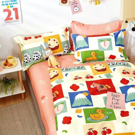 Lenjerii pat - Lenjerie de pat Percale 1P, 3 piese, cearceaf pat clasic 160cm x 240cm, cearceaf pilota 150cm x 220cm, 1 fata perna 50 x 70, PRC29