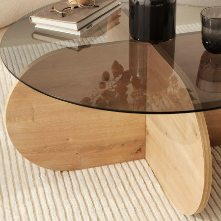 Masuta de cafea BUBBLE, stejar, 75x75x35 cm [6]