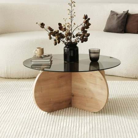 Masuta de cafea BUBBLE, stejar, 75x75x35 cm [1]