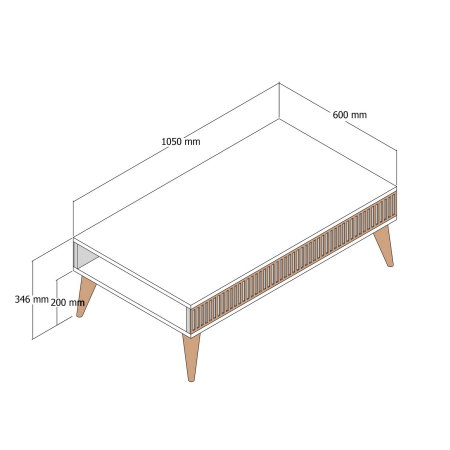 Masuta de cafea MILAN, 105x60x34,6 cm [3]