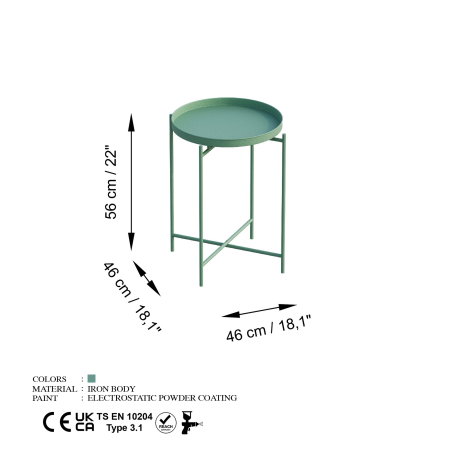 Masuta de cafea SHB-007-D, 46x46x56 cm [5]