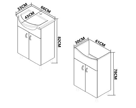 Set Baza si Lavoar seria 001, eco, montat, 66 cm, alb [4]