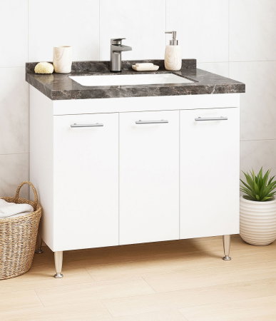 Mobilier Baie - Set Baza si Lavoar seria 867, 80 cm, alb + antracit