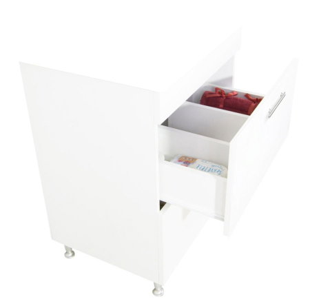 Produs în România - Set Baza si Lavoar seria 867, cu sertare, 60 cm, alb + antracit
