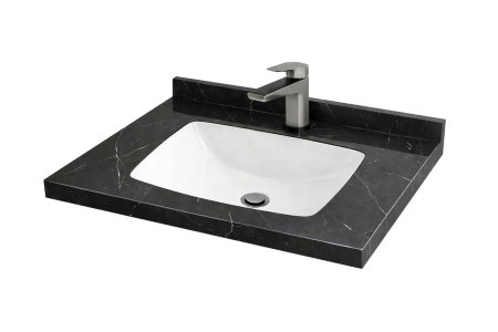 Mobilier Baie - Set Baza si Lavoar seria 867, cu sertare, 80 cm, alb + negru