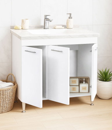 Baza cu Lavoar - Set Baza si Lavoar seria 867, 80 cm, alb