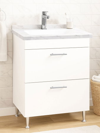 Mobilier Baie - Set Baza si Lavoar seria 867, cu sertare, 60 cm, alb