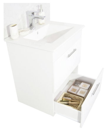 Set Baza si Lavoar seria 067, cu sertare, cadru metalic, 50 cm, alb [4]