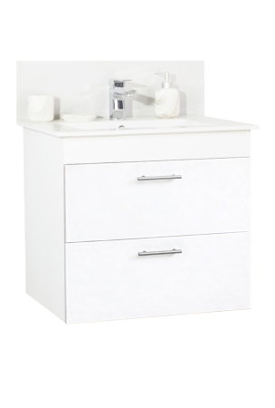 Baza cu Lavoar - Set Baza si Lavoar seria 067, cu sertare, cadru metalic, 60 cm, alb