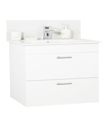 Mobilier Baie - Set Baza si Lavoar seria 067, cu sertare, cadru metalic, 80 cm, alb