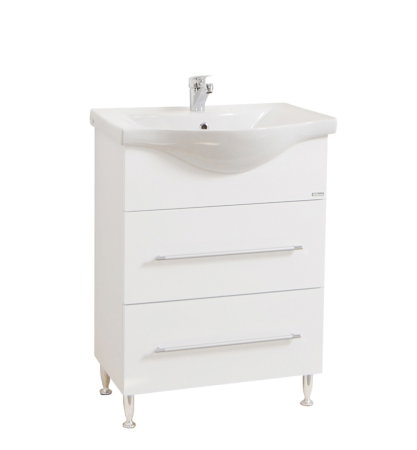 Mobilier Baie - Set Baza front MDF si Lavoar seria 187, cu sertar, 60 cm, alb