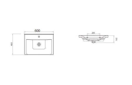 Set Baza front MDF si Lavoar seria 786, suspendata, cu sertare, 60 cm, alb [5]