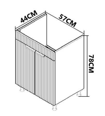 Produs în România - Set Baza front MDF si Lavoar seria 633, montat, 60 cm, negru