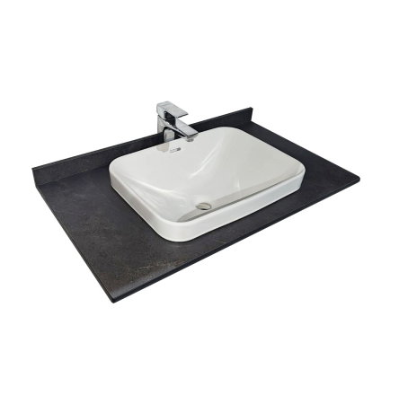 Set Baza front MDF si Lavoar seria 633, cu sertare, cadru metalic, montat, 80 cm, crem [4]