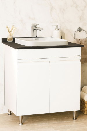 Mobilier Baie - Set Baza front MDF si Lavoar seria 686, montat, 70 cm, alb