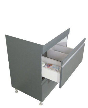 Mobilier Baie - Set Baza front MDF si Lavoar seria 686, cu sertare, montat, 70 cm, antracit