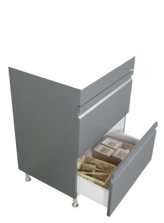 Set Baza front MDF si Lavoar seria 686, cu sertare, montat, 80 cm, antracit [4]