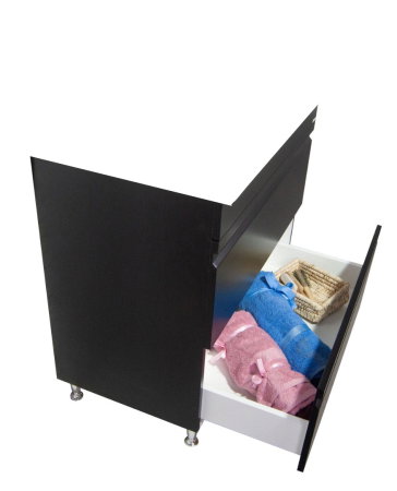 Set Baza front MDF si Lavoar seria 686, cu sertare, montat, 80 cm, negru [4]