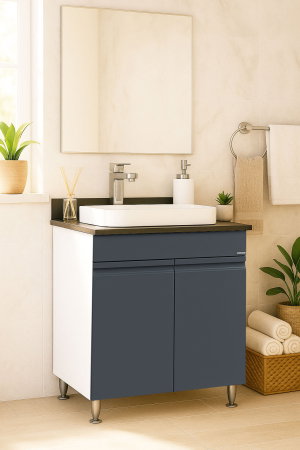 Produs în România - Set Baza front MDF si Lavoar seria 686, 60 cm, antracit