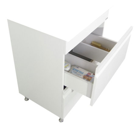 Produs în România - Set Baza front MDF si Lavoar seria 686, cu sertare, 60 cm, alb