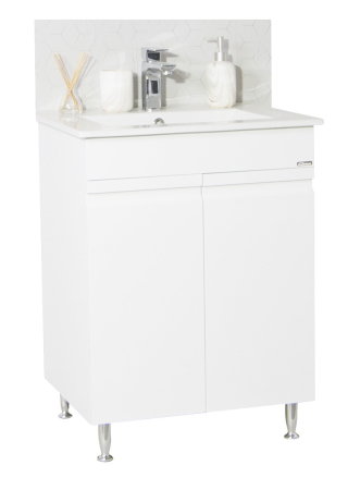 Mobilier Baie - Set Baza front MDF si Lavoar seria 086, 60 cm, alb