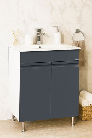 Mobilier Baie - Set Baza front MDF si Lavoar seria 086, 60 cm, antracit