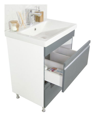 Mobilier Baie - Set Baza front MDF si Lavoar seria 786, cu sertare, 60 cm, antracit