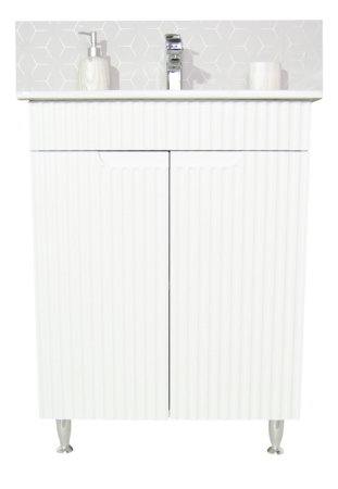 Mobilier Baie - Set Baza front MDF si Lavoar seria 033, 60 cm, alb rustic