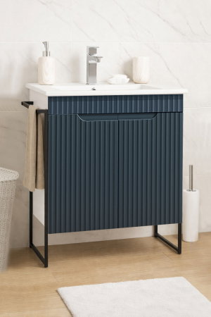 Baza cu Lavoar - Set Baza front MDF si Lavoar seria 033, cadru metalic, 60 cm, antracit
