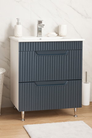 Baza cu Lavoar - Set Baza front MDF si Lavoar seria 033, cu sertare, 60 cm, antracit