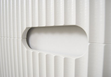 Set Baza front MDF si Lavoar seria 709, suspendata, cu sertare, 70 cm, alb [5]