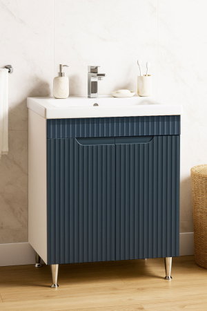 Mobilier Baie - Set Baza front MDF si Lavoar seria 733, 60 cm, antracit