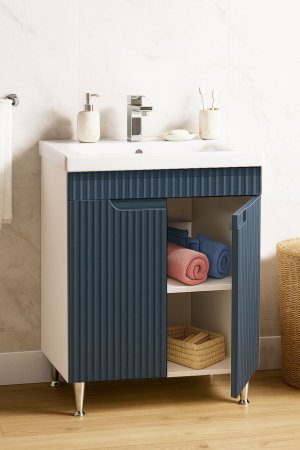 Mobilier Baie - Set Baza front MDF si Lavoar seria 733, 60 cm, antracit