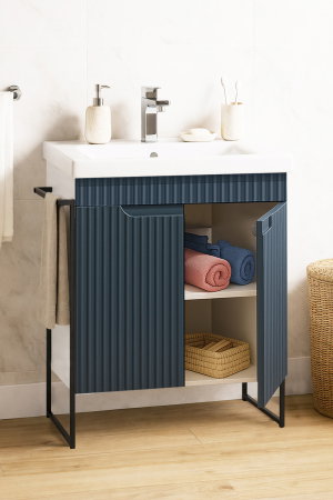 Baza cu Lavoar - Set Baza front MDF si Lavoar seria 733, cadru metalic, 60 cm, antracit