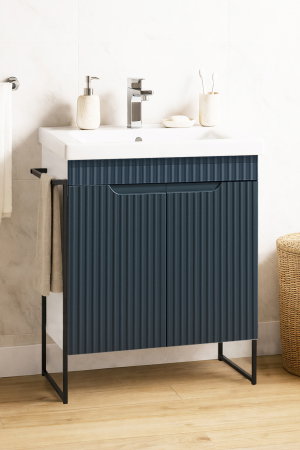Baza cu Lavoar - Set Baza front MDF si Lavoar seria 733, cadru metalic, 60 cm, antracit
