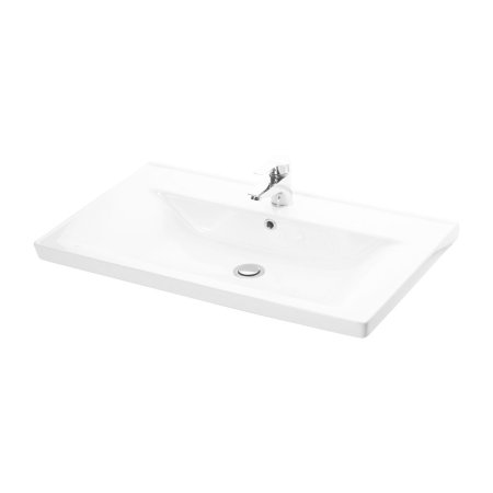 Set Baza front MDF si Lavoar seria 756, suspendata, cu sertare, 80 cm, alb + antracit [5]