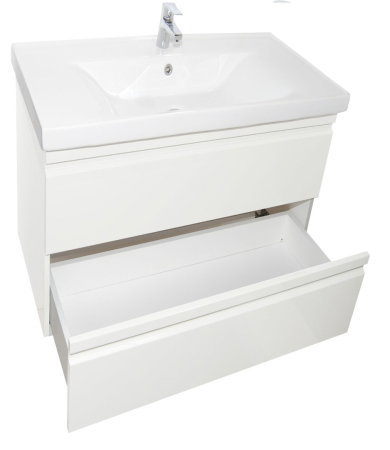 Baza cu Lavoar - Set Baza front MDF si Lavoar seria 786, cadru metalic, sertare, 60 cm, alb
