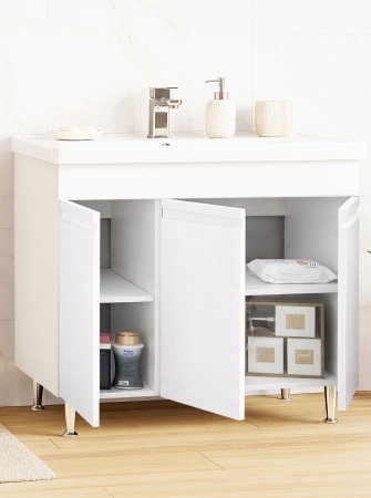 Set Baza front MDF si Lavoar seria 786, montat, 100 cm, alb [1]