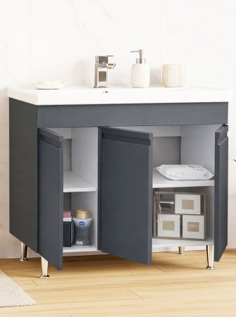 Baza cu Lavoar - Set Baza front MDF si Lavoar seria 786, montata, 100 cm, antracit